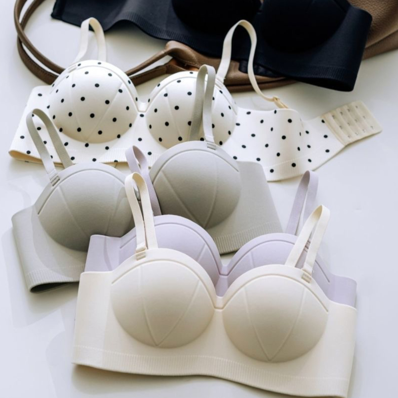 Polka Dot Wireless Push Up Bra - Push Up Bra Padded 评论和价格