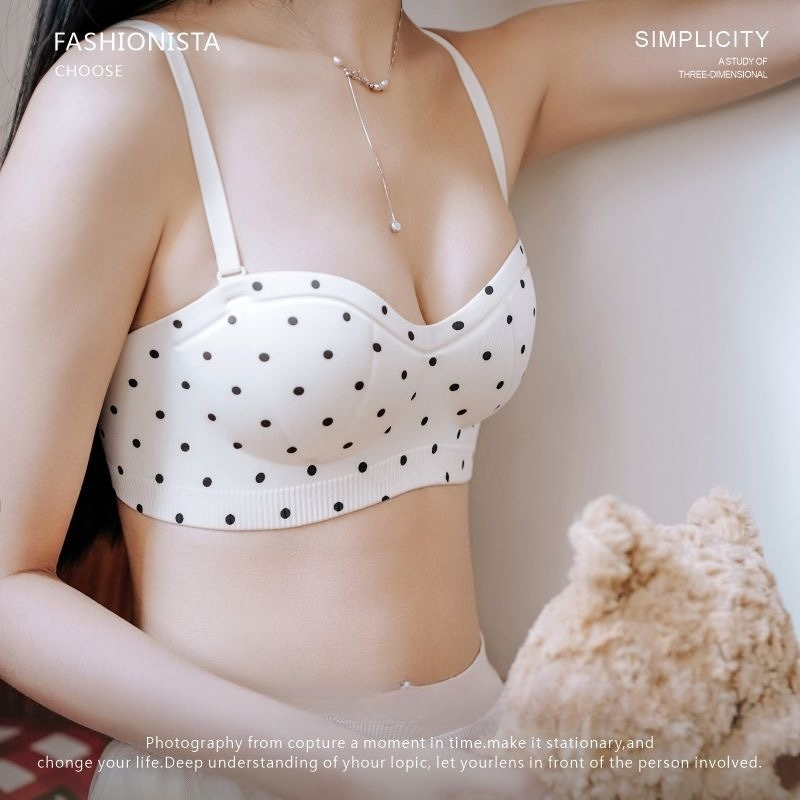 Polka Dot Wireless Push Up Bra - Push Up Bra Padded 评论和价格