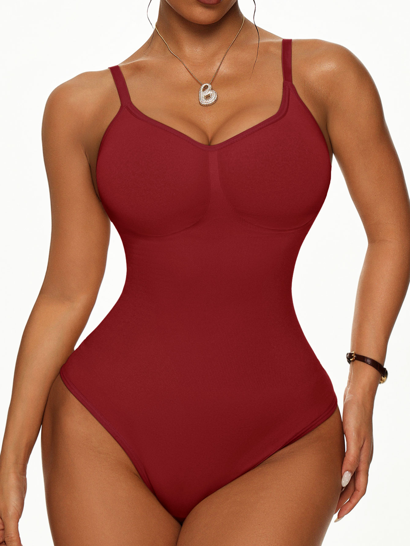 Women's Seamless Ribbed Bodysu - Shapewear Bodysuit Firm 评论和价格